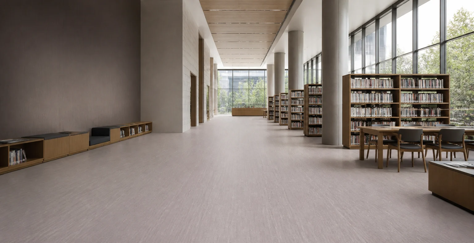Modern public library with TEWOLAM Strata 533 flooring