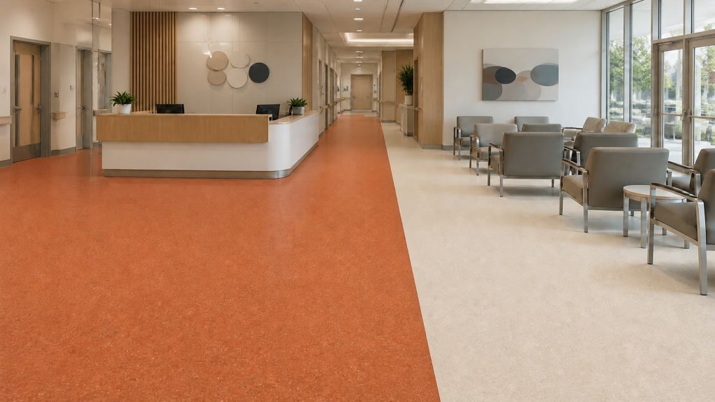 TEWOLAM Mineral 208 flooring in a hospital lobby